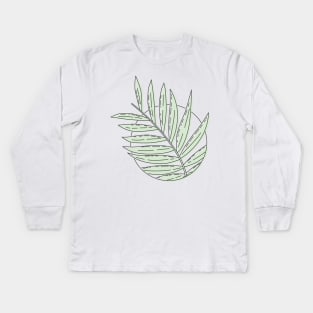 Herbal Botanical Leaf in Circle Kids Long Sleeve T-Shirt